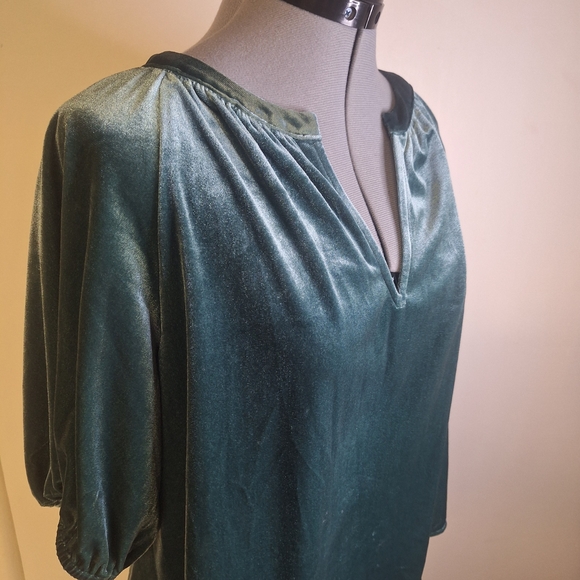 GAP Tops - GAP Emerald Green Velvet Peasant Top